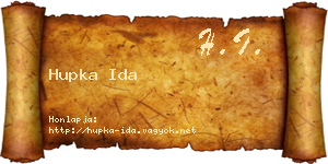 Hupka Ida névjegykártya